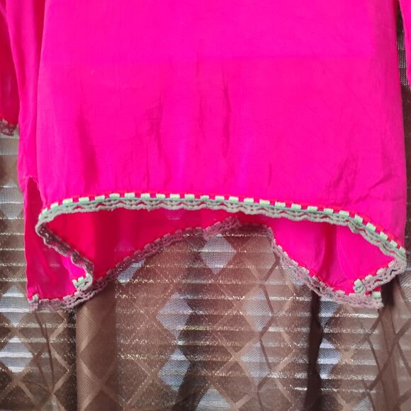 ❤️Amazing! JOHNNY WAS HOT PINK Embroidered Langenlook Blouse Top 52" Bust - Picture 10 of 12